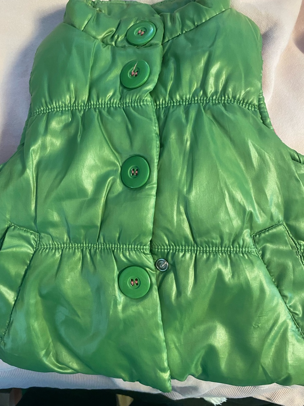 Baby Headquarters Bright Green Puffer Vest with Buttons